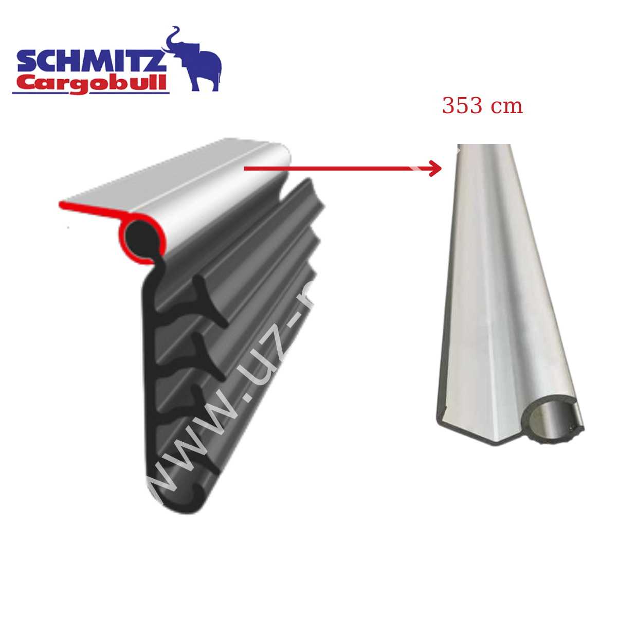 SCHMITZ yan antisprey tozluk tutucu profili aliminyum çıta 353 cm 1312464
