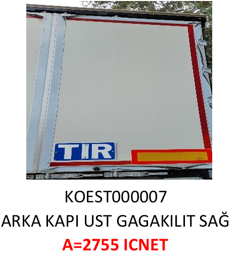 KOLUMAN ARKA KAPAK GAGA KİLİT SAĞ 2755 MM ST000007