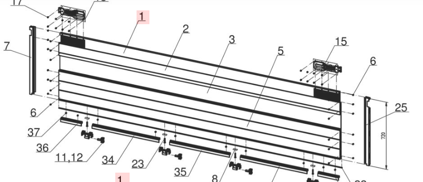 Schmıtz yan kapak üst profili kilit profili 311,2 cm 1248228