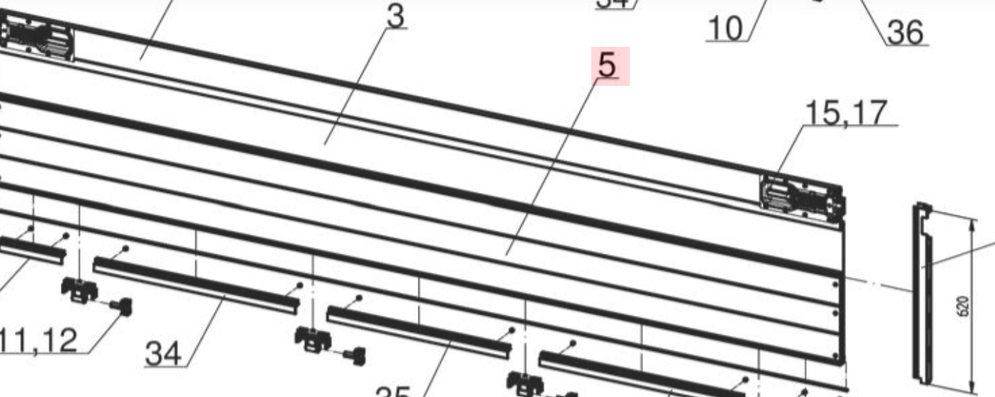 Schmıtz yan kapak profili alt 313,4 cm  1290742