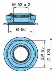 Bpw porya göbek somunu 2 adet 05.266.47.11.0, 0526647110
