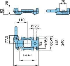 Bpw makas kepi amortisör yatağı sol 05.032.22.09.0, 0503222090 , 09.032.22.73.0