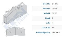 EREN  Disk Fren Balatası  GİGANT SAF SERİN KRONE 03057009600 29195