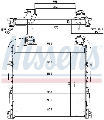 Scania Nissens - 97029 Intercooler Scania DC12 CR	 1531761, 1547316, 1766614, 1766617, 1769483 SCANIA