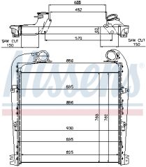 Scania Nissens - 97029 Intercooler Scania DC12 CR	 1531761, 1547316, 1766614, 1766617, 1769483 SCANIA